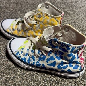 Converse CTAS HI Marquis Mills‎ Size 11 Girls Leopard Print Sneaker Shoe VGUC